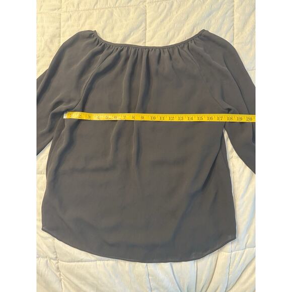 Appraisal Black Blouse Embroidered Crochet Women's Medium Office Career Boho - Picture 6 of 6